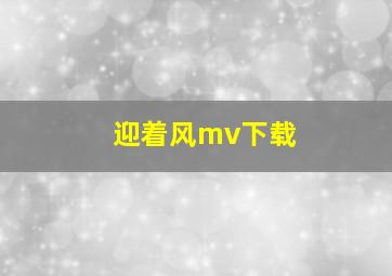 迎着风mv下载