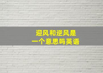 迎风和逆风是一个意思吗英语