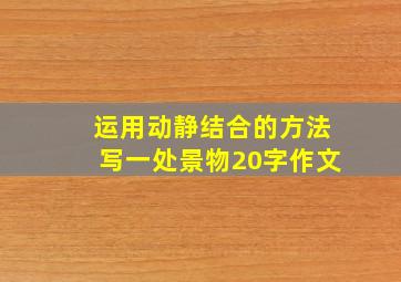 运用动静结合的方法写一处景物20字作文