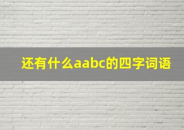 还有什么aabc的四字词语