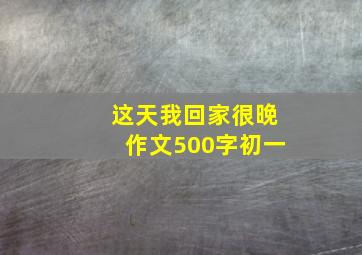 这天我回家很晚作文500字初一