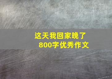 这天我回家晚了800字优秀作文