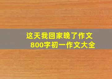 这天我回家晚了作文800字初一作文大全