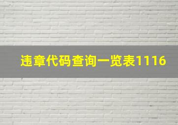 违章代码查询一览表1116