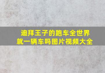 迪拜王子的跑车全世界就一辆车吗图片视频大全