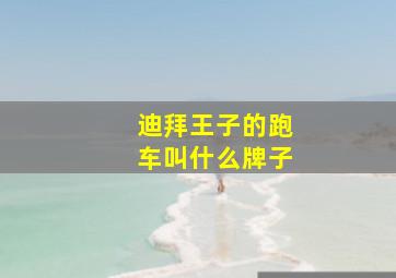 迪拜王子的跑车叫什么牌子