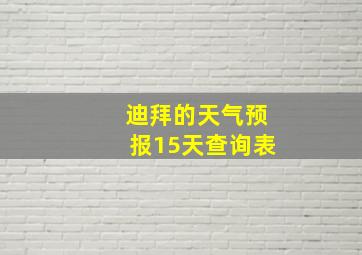 迪拜的天气预报15天查询表