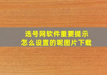 选号网软件重要提示怎么设置的呢图片下载