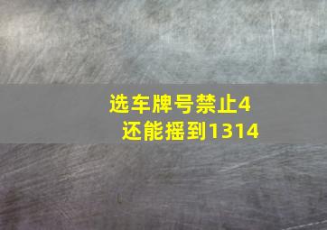 选车牌号禁止4还能摇到1314