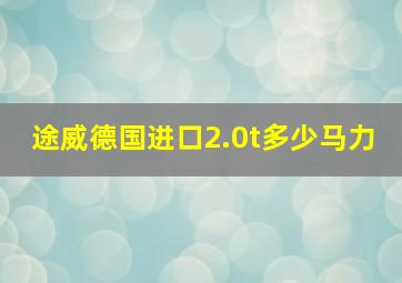 途威德国进口2.0t多少马力