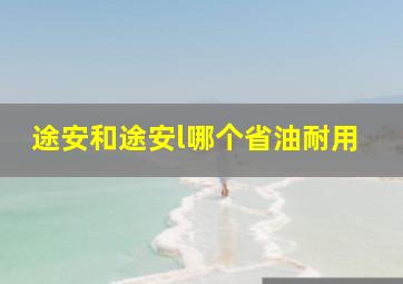 途安和途安l哪个省油耐用