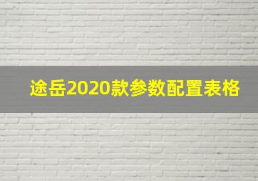 途岳2020款参数配置表格