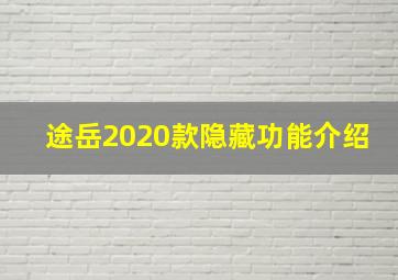 途岳2020款隐藏功能介绍