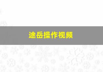 途岳操作视频