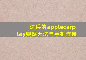 途岳的applecarplay突然无法与手机连接