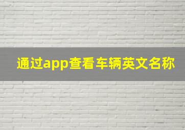 通过app查看车辆英文名称