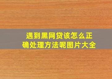 遇到黑网贷该怎么正确处理方法呢图片大全