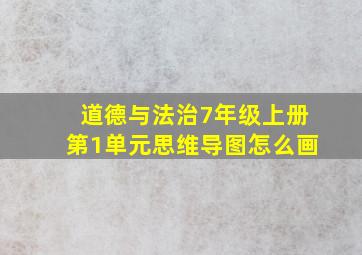 道德与法治7年级上册第1单元思维导图怎么画