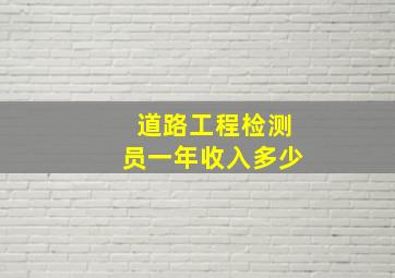 道路工程检测员一年收入多少