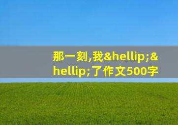 那一刻,我……了作文500字