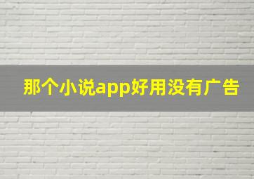 那个小说app好用没有广告