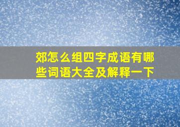 郊怎么组四字成语有哪些词语大全及解释一下