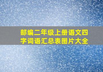 部编二年级上册语文四字词语汇总表图片大全