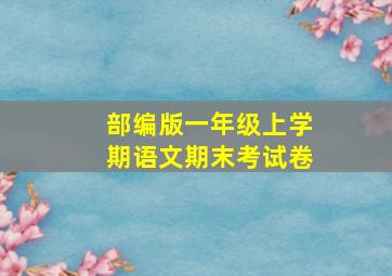 部编版一年级上学期语文期末考试卷