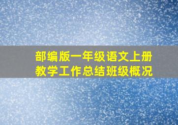 部编版一年级语文上册教学工作总结班级概况