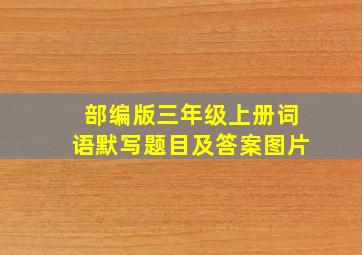 部编版三年级上册词语默写题目及答案图片