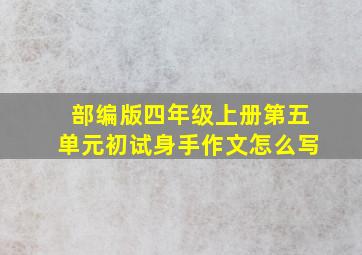 部编版四年级上册第五单元初试身手作文怎么写