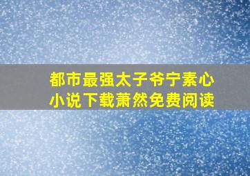 都市最强太子爷宁素心小说下载萧然免费阅读