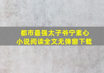 都市最强太子爷宁素心小说阅读全文无弹窗下载