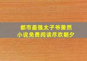 都市最强太子爷萧然小说免费阅读尽欢朝夕