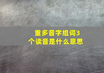 重多音字组词3个读音是什么意思