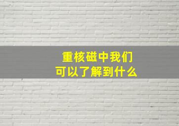 重核磁中我们可以了解到什么