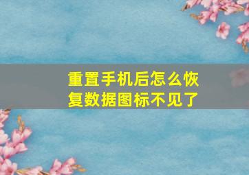 重置手机后怎么恢复数据图标不见了