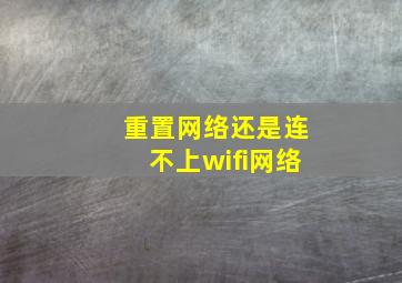 重置网络还是连不上wifi网络