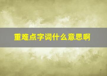 重难点字词什么意思啊