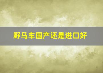 野马车国产还是进口好