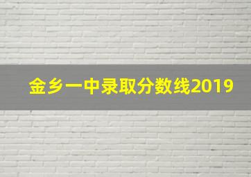 金乡一中录取分数线2019