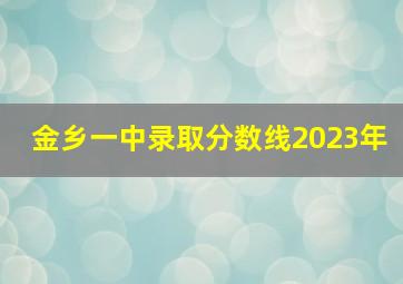 金乡一中录取分数线2023年