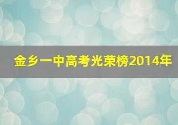 金乡一中高考光荣榜2014年