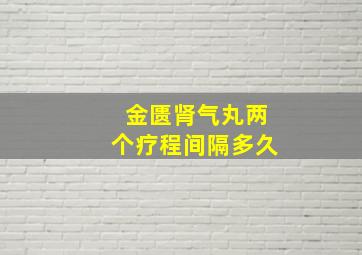 金匮肾气丸两个疗程间隔多久