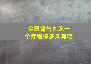 金匮肾气丸吃一个疗程停多久再吃