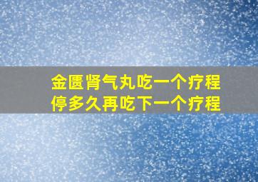 金匮肾气丸吃一个疗程停多久再吃下一个疗程