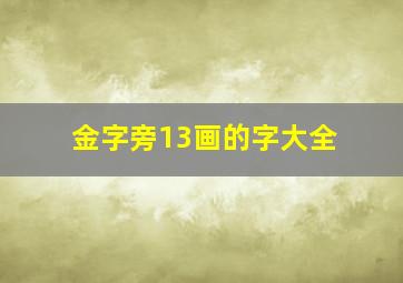 金字旁13画的字大全