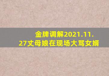 金牌调解2021.11.27丈母娘在现场大骂女婿