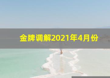 金牌调解2021年4月份