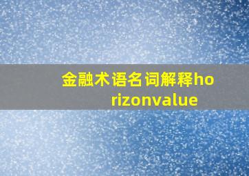 金融术语名词解释horizonvalue